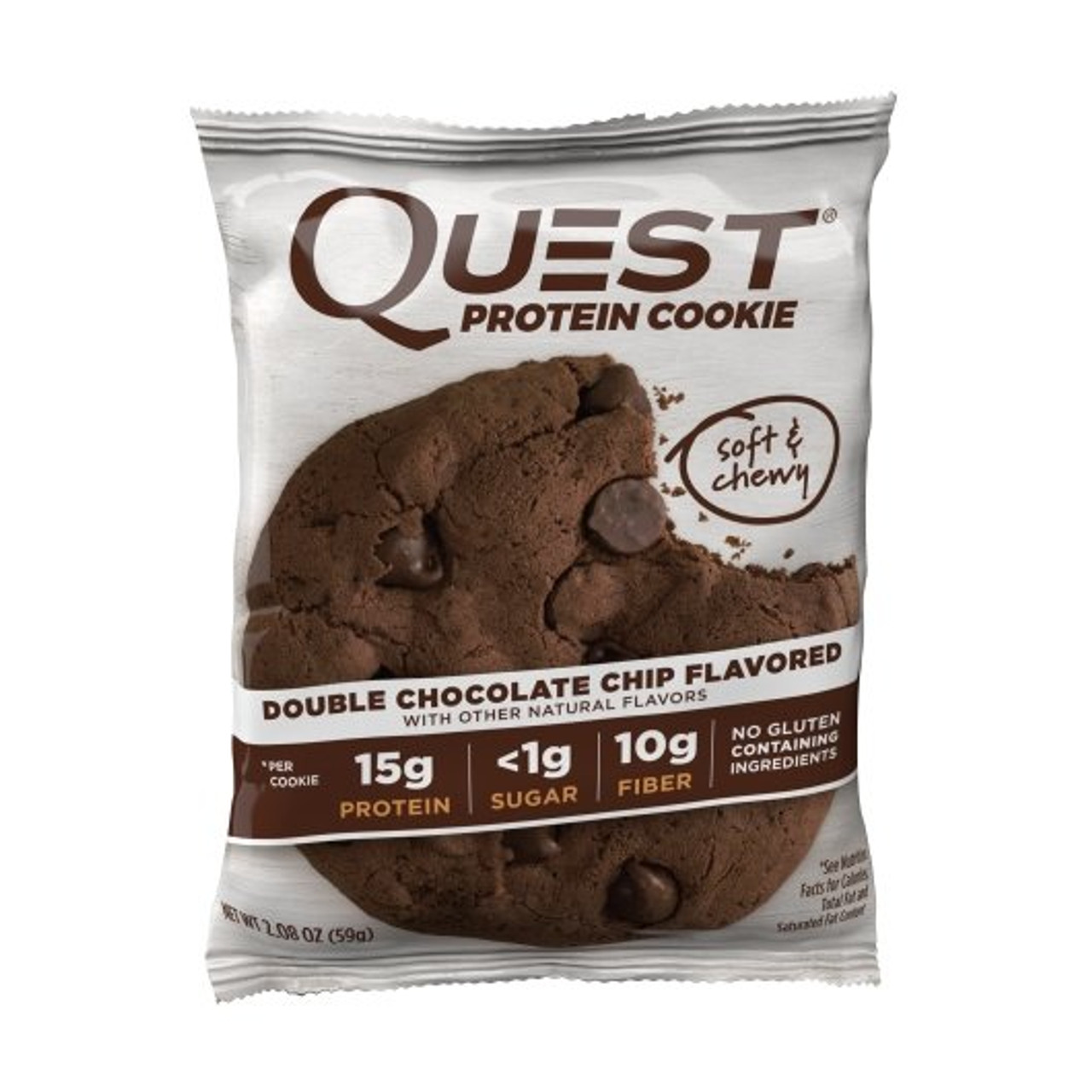 Quest Protein Cookie Double Chocolate Chip, 2.08 Ounces, 12 Per Box, 6 Per Case