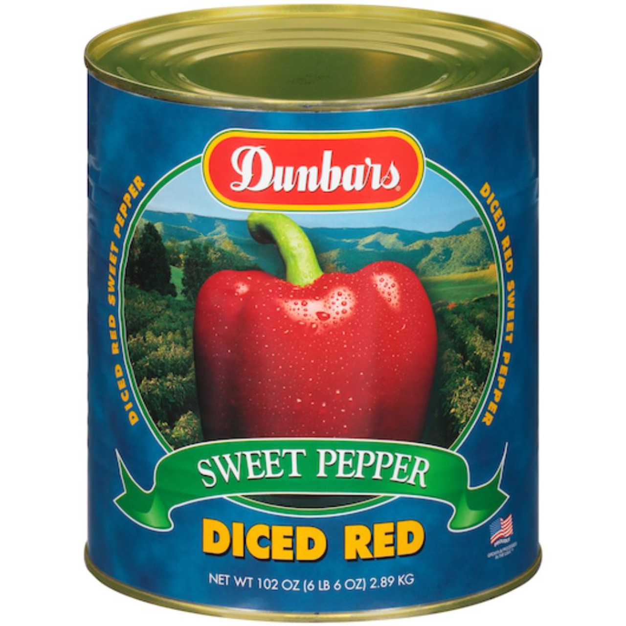 Dunbar Diced Red Peppers, 15 Ounces, 24 Per Case