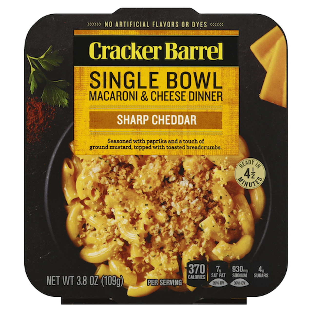 Cracker Barrel Deluxe Liquid Dinner Sharp Cheddar Macaroni and Cheese, 3.8 Ounces/Box, 6 BoxesPer Case