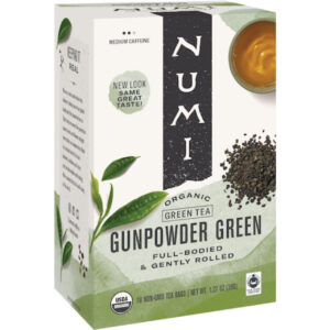 Numi Organic Gunpowder Green Tea, 0.8 Pound, 18 Count Per Box, 6 Boxes