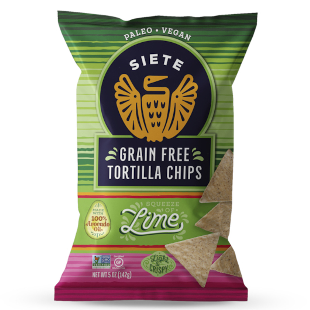 Siete Lime Tortilla Chips, 5 Ounces, 12 Per Case