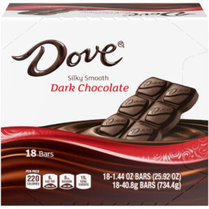 Dove Silky Smooth Dark Chocolate Bar, 1.44 Ounce, 216 Per Case