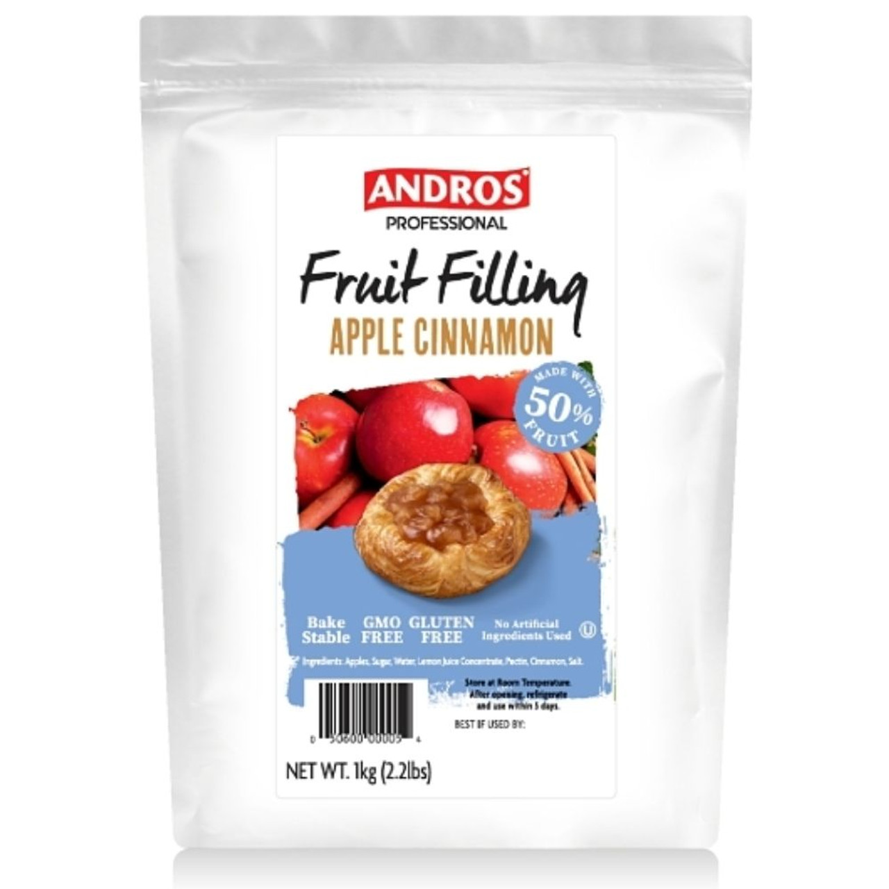 Andros Professional 50% Apple Cinnamon Fruit Filling, 2 Pound, 6 Per Case