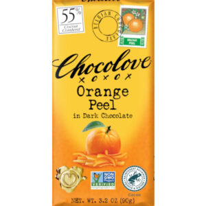 Chocolove Orange Peel Dark Chocolate Bar, 3.2 Ounces, 12 Per Box, 12 Per Case