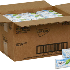 Trident Peppermint Sugar Free Gum, 14 Count, 12 Per Box, 12 Per Case