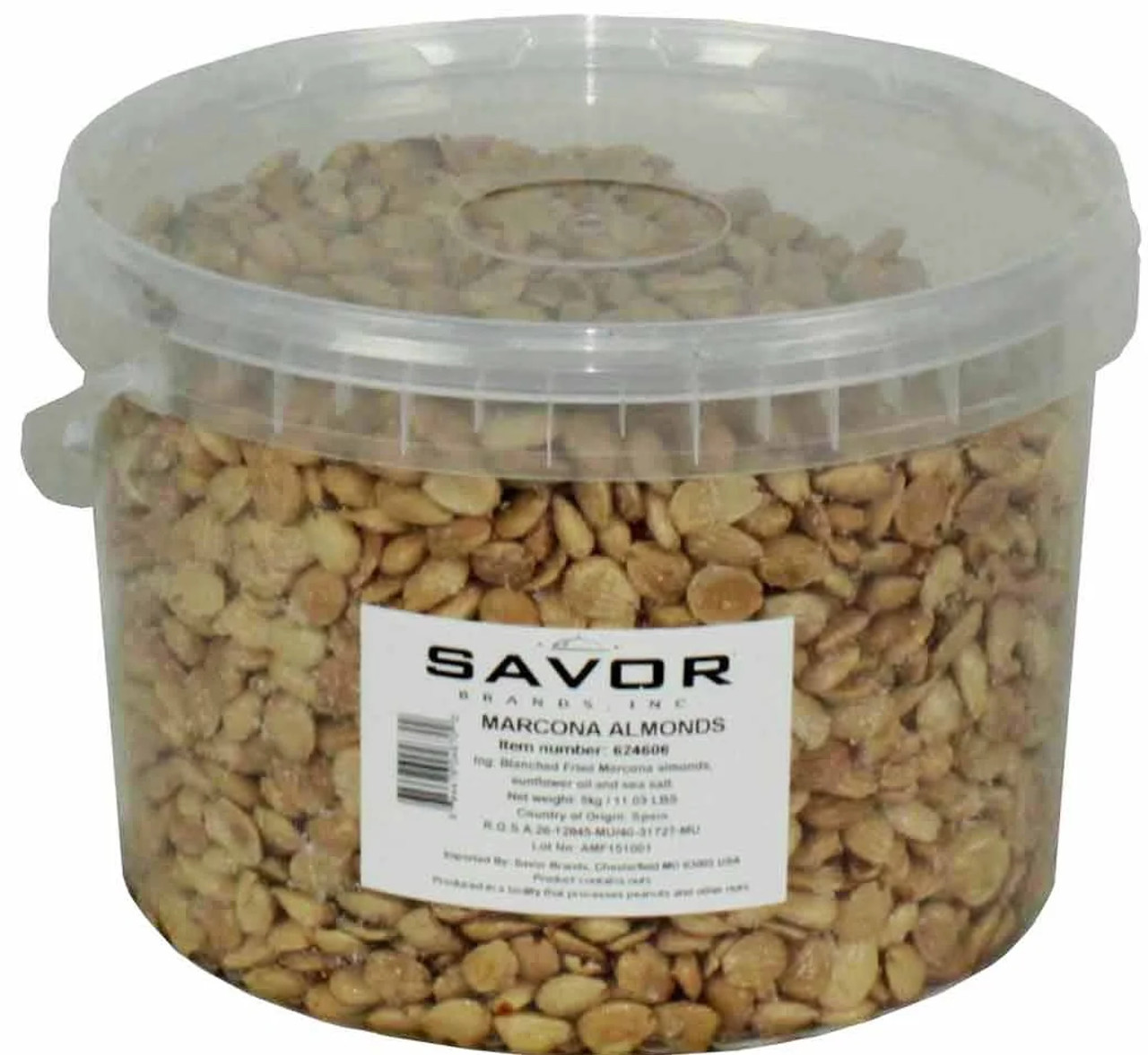 Savor Imports Dry Roasted Marcona Almonds, 11 Pound, 1 Per Case