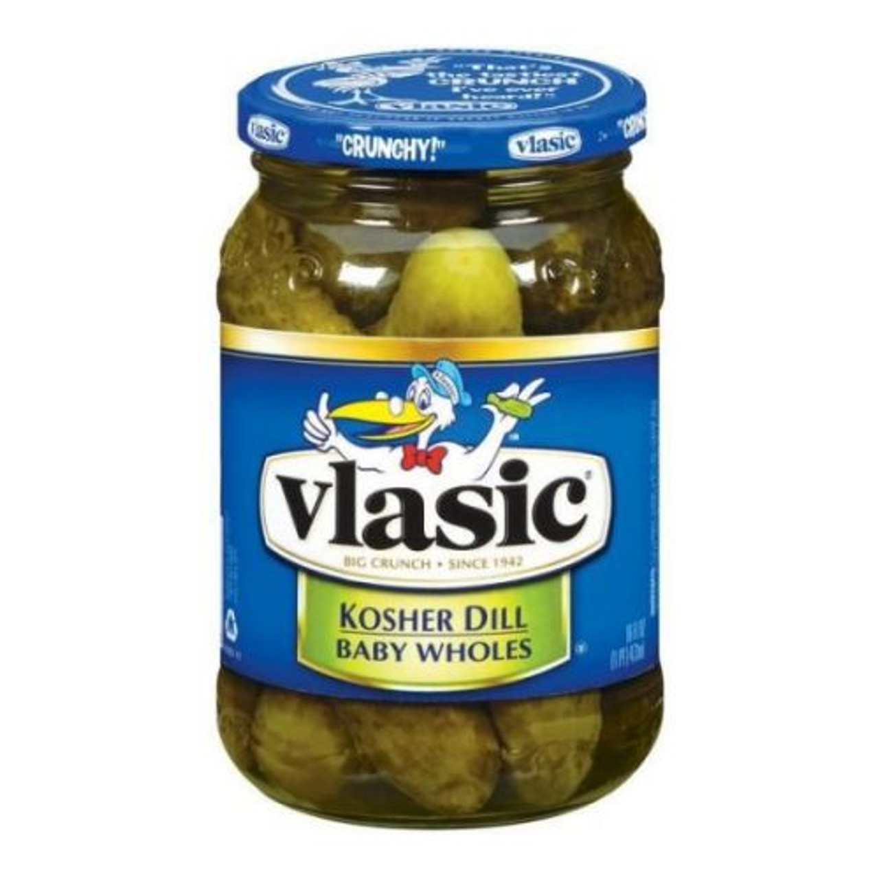 Vlasic Whole Baby Dill Pickle Jar, 16 Fluid Ounce, 12 Per Case
