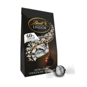 Lindt and Sprungli Lindor 60 % Extra Dark Chocolate, 5.1 Ounces Bag, 6 Per Case