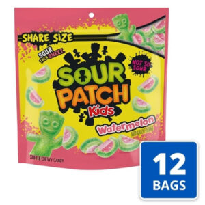 Sour Patch Watermelon Gummy Candy Bag, 12 Ounce, 12 Packs Per Case