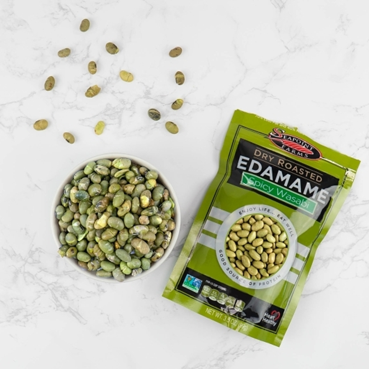 Seapoint Farms Dry Roasted Wasabi Edamame, 3.5 Ounce, 108 Per Case