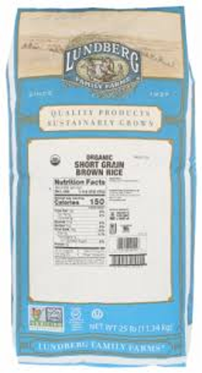 Lundberg Family Farms Organic Short Grain Brown Rice, 25 Pound, 1 Per Case