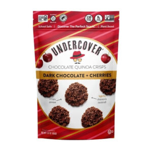 Undercover Snacks Dark Chocolate + Cherry Quinoa Crisps Pouches, 3 Ounce, 12 Per Case