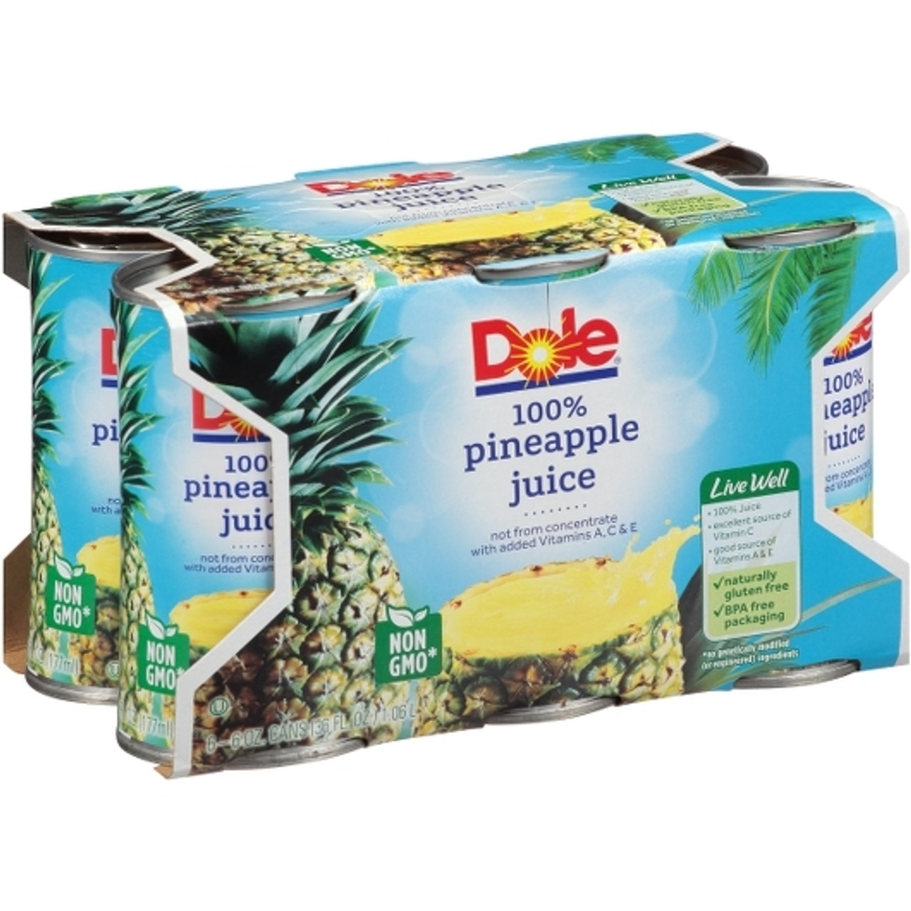 Dole 100% Pineapple Juice, 36 Ounces, 8 Per Case