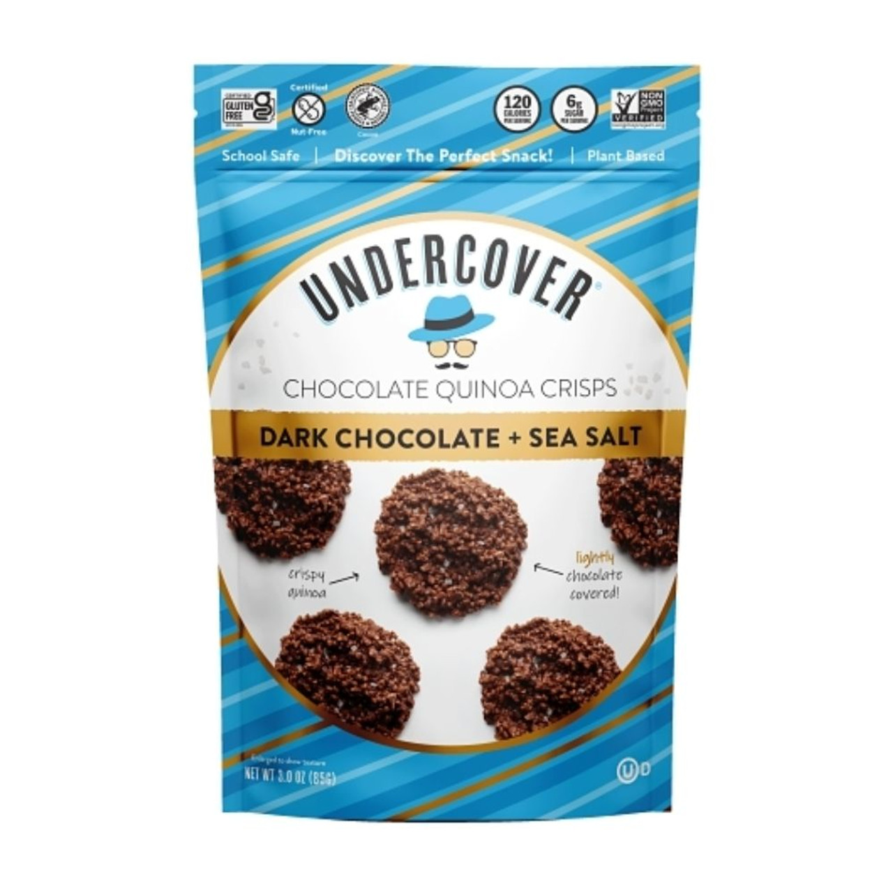 Undercover Snacks Dark Choc + Sea Salt Pouch, 3 Ounce, 12 Per Case