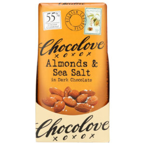 Chocolove Almonds & Sea Salt Dark Chocolate Bar, 3.2 Ounces, 12 Per Box, 12 Boxes Per Case