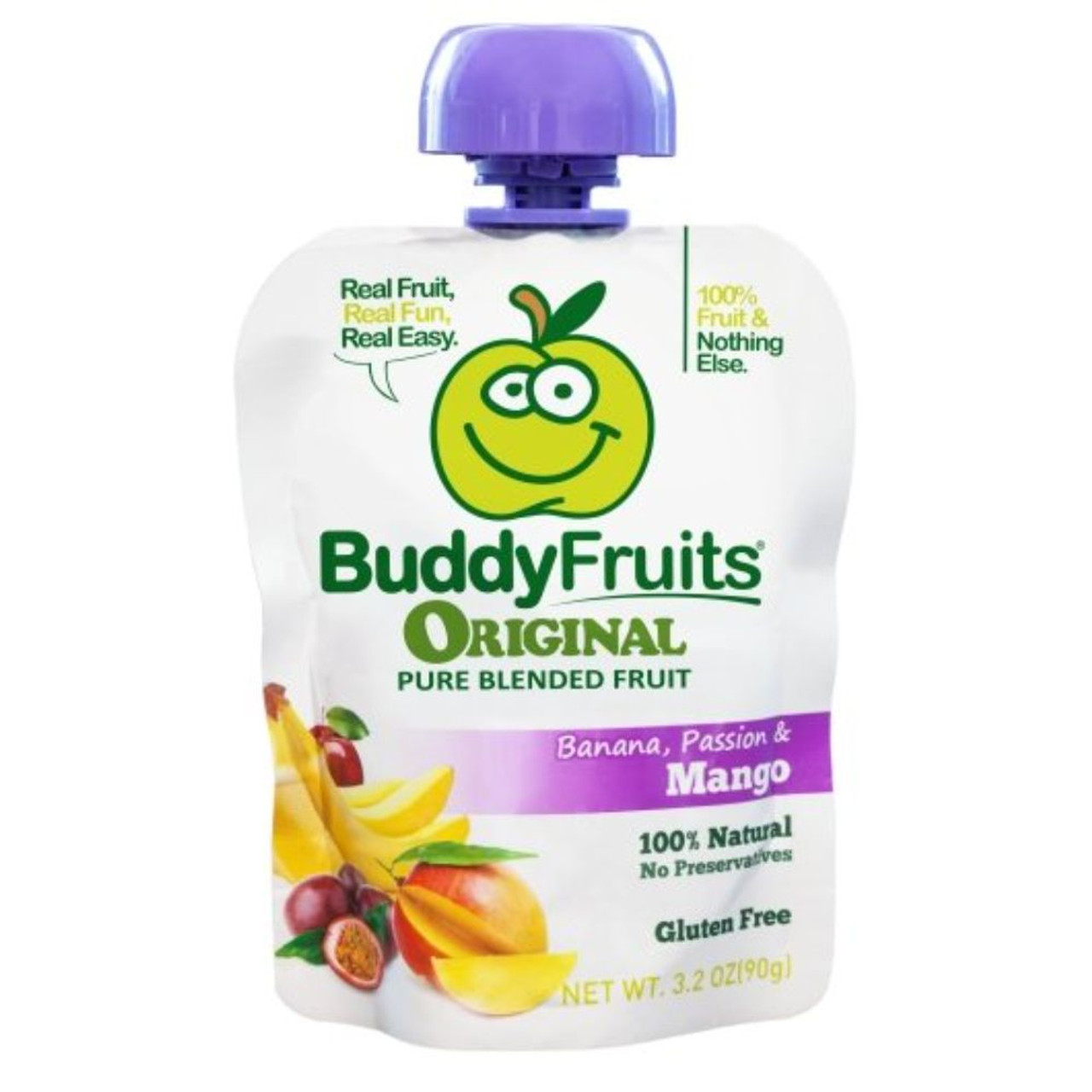 Buddy Fruits Pure Blended Mango Snack, 3.2 Ounces, 18 Per Case