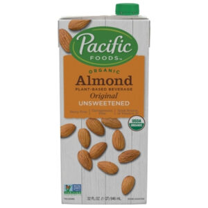 Pacific Foods Organic Original Unsweetened Almond Milk, 32 fl oz - 12 Per Case
