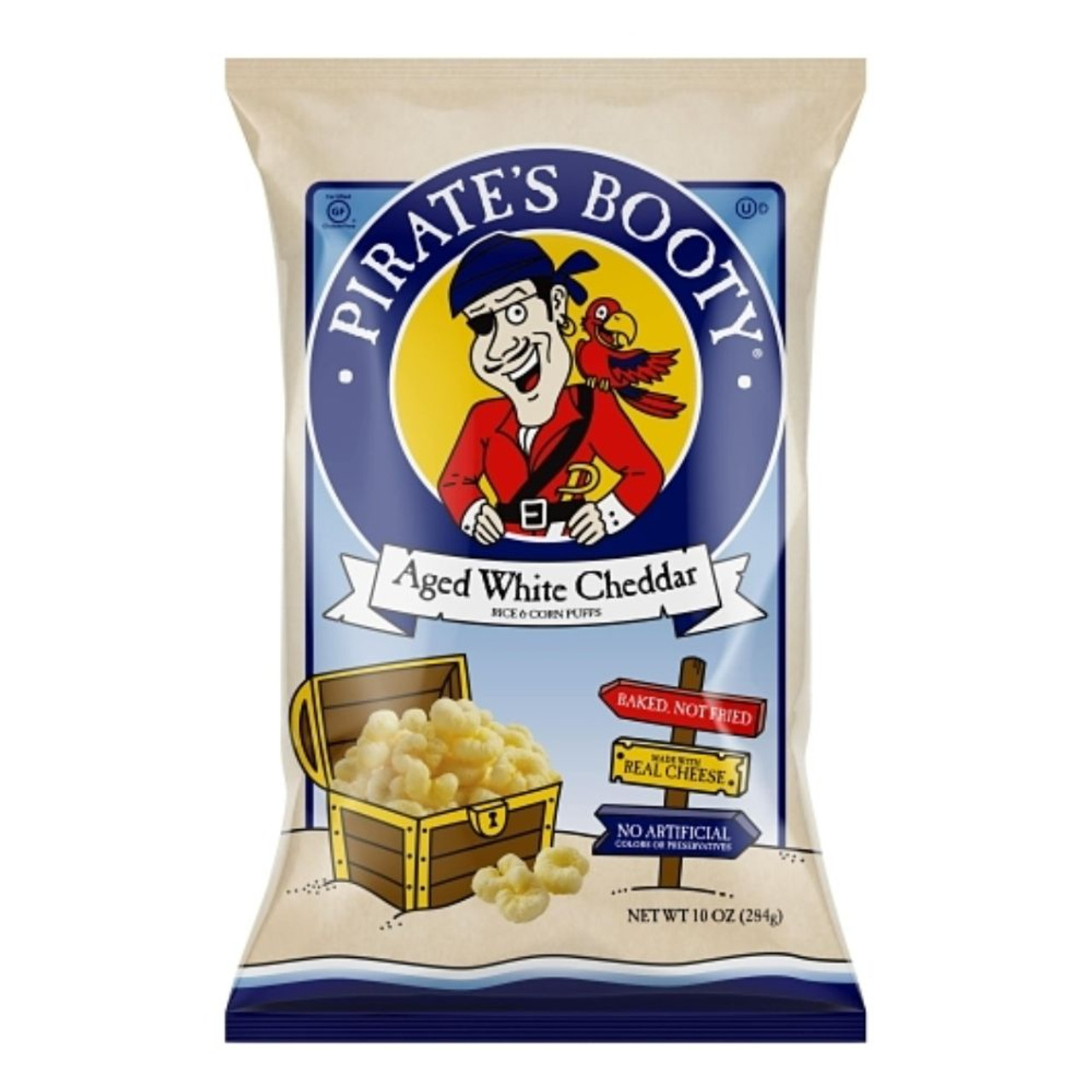 Pirate s Booty Aged White Cheddar Cheese Puffs, 10 Ounce, 6 Per Case