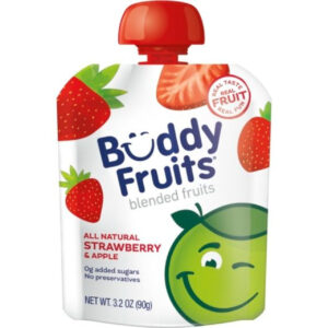 Buddy Fruits Pure Blended Strawberry Snack, 3.2 Ounces, 18 Per Case
