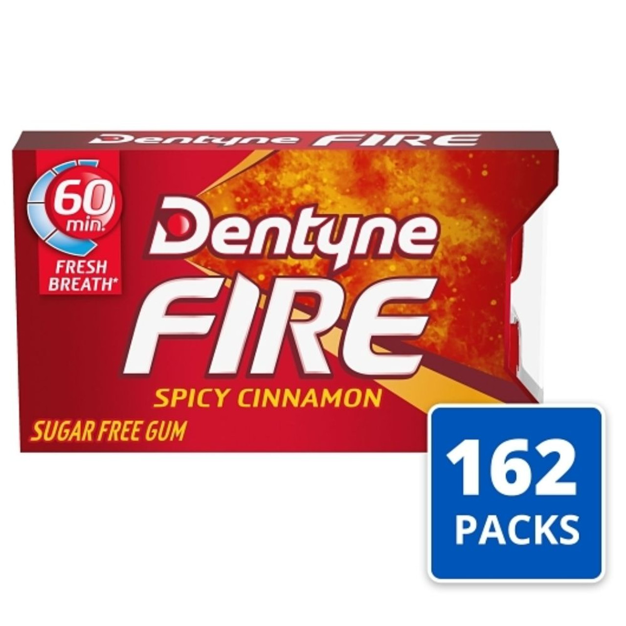 Dentyne Cinnamon Fire Singles Gum, 16 Count, 9 Per Box, 18 Boxes Per Case