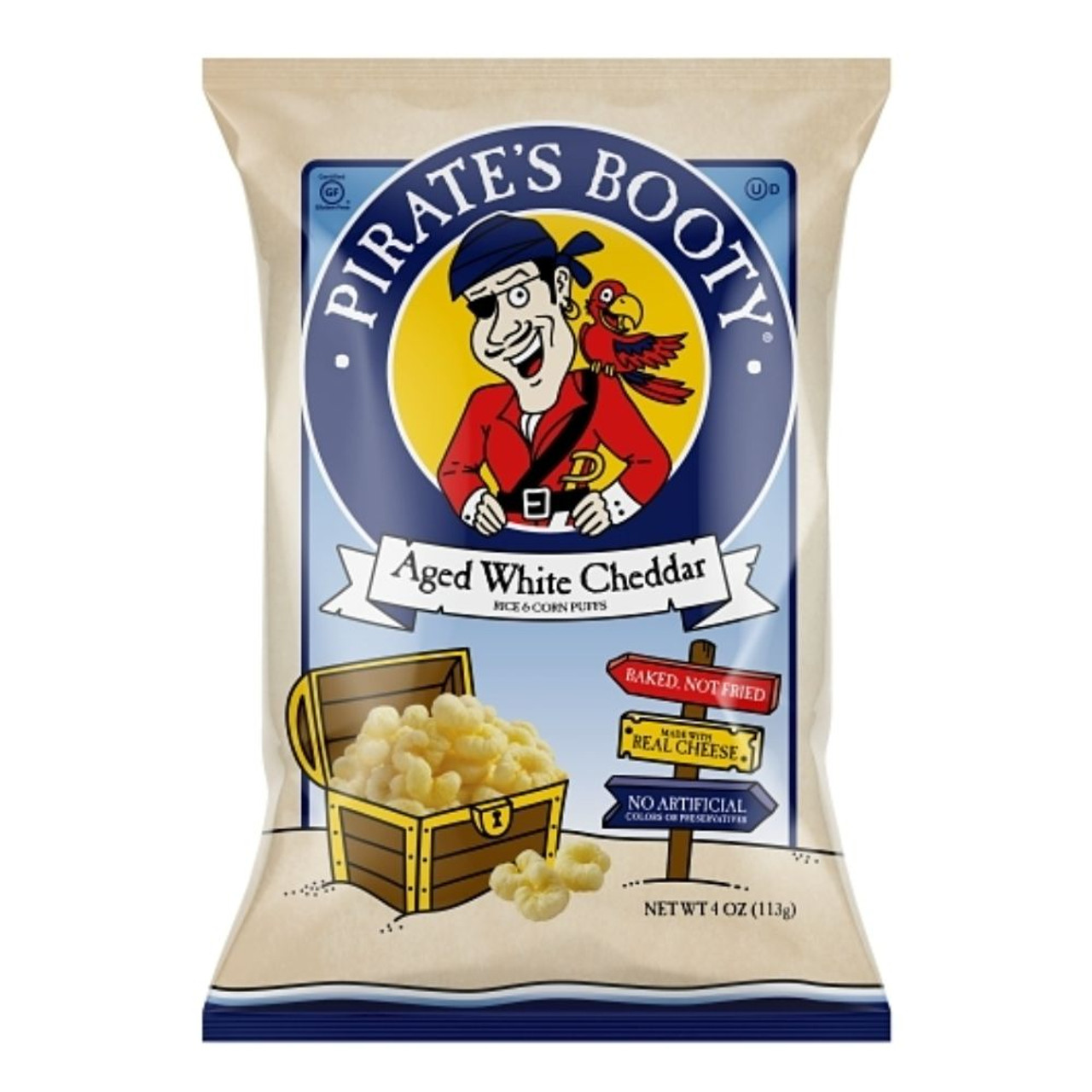 Pirate s Booty Aged White Cheddar Cheese Puffs, 4 Ounces, 12 Per Case