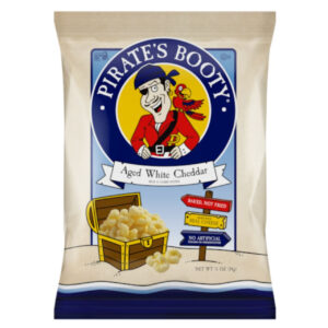 Pirate s Booty Aged White Cheddar Cheese Puffs, 0.5 Ounces, 36 Per Case