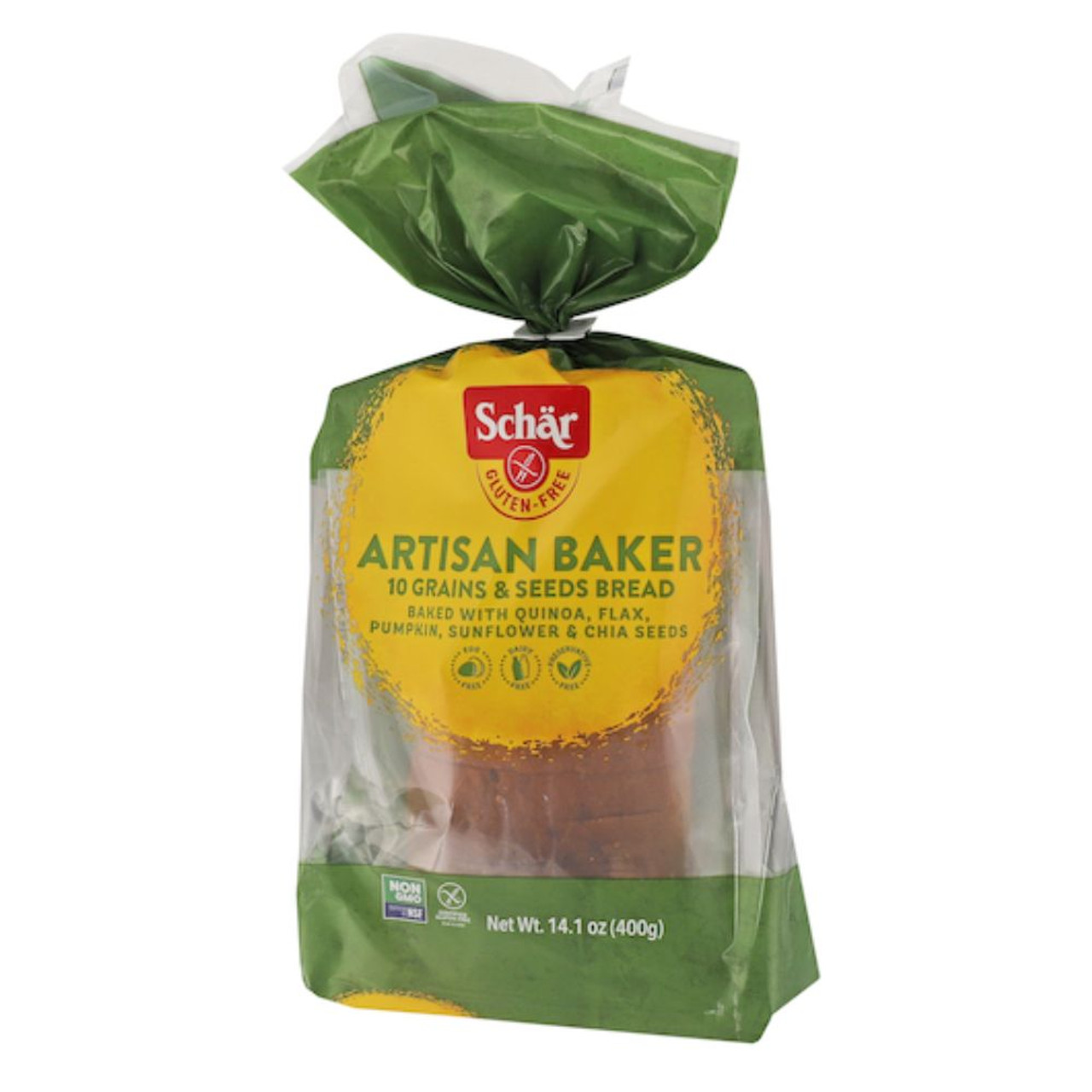 Schar Gluten Free Artisan Baker 10 Grains and Seeds Bread, 13.6 Ounces, 8 Per Case