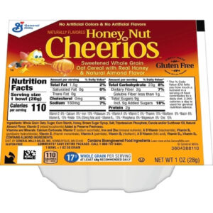Cheerios Honey Nut Whole Grain Oats Cereal, 1 Ounces, 96 Per Case