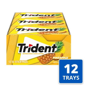 Trident Pineapple Twist Sugar Free Gum, 14 count per pack - 144 packs per case.