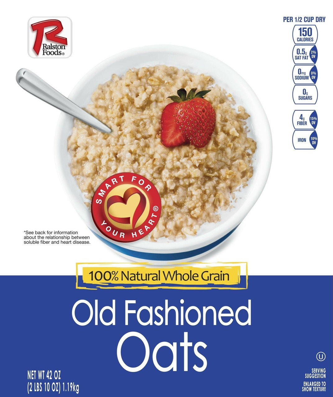 Ralston Foods Old Fashioned Oats Cereal, 42 Ounce, 12 Per Case