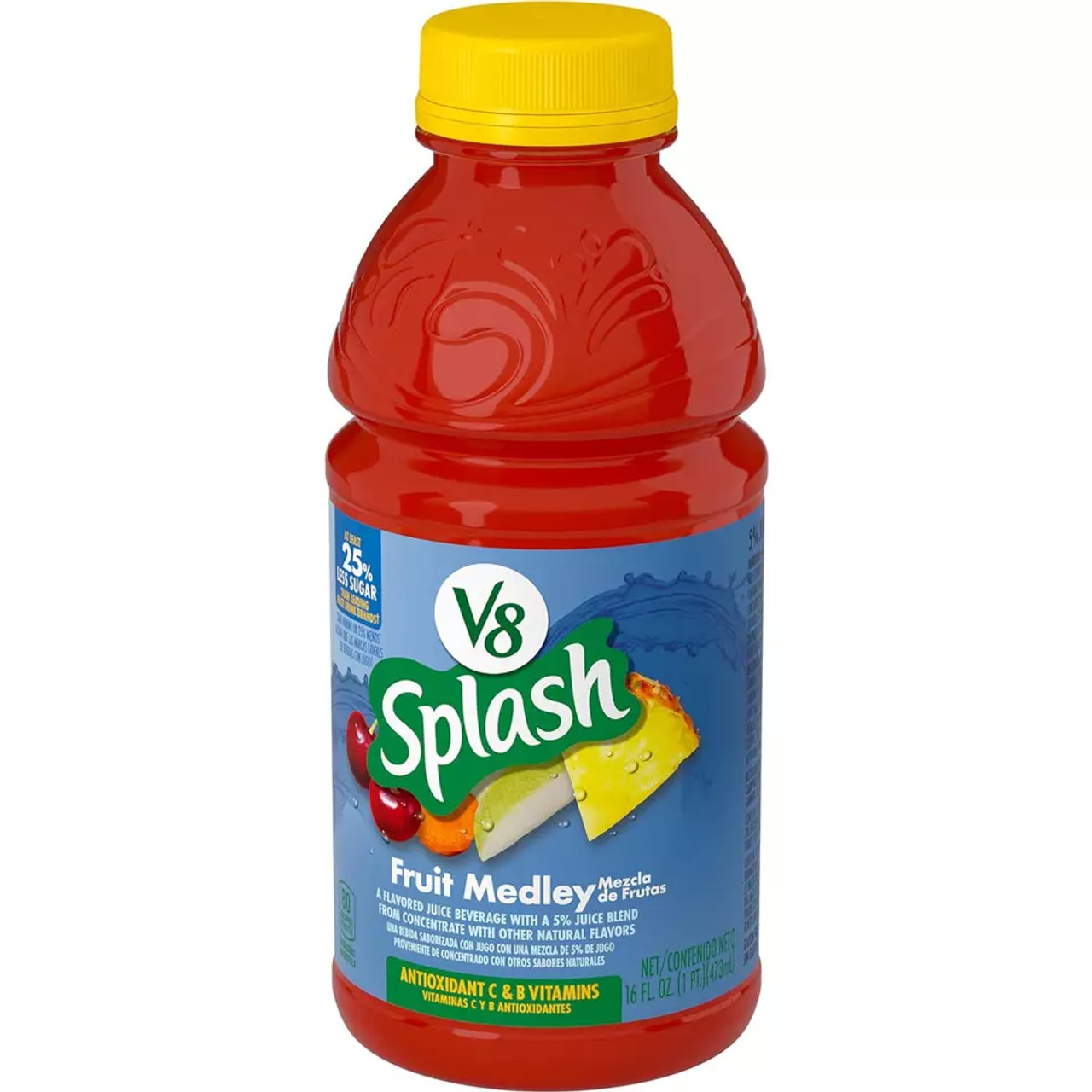 V8 Splash Fruit Medley Juice, 16 Fluid Ounces, 12 Per Case