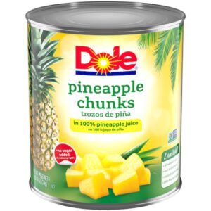 Dole Pineapple Chunk in 100% Pineapple Juice, 106 Ounces, 6 Per Case