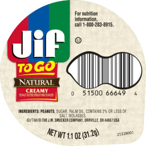 Jif Peanut Butter Natural To Go, 1.5 Ounces, 96 Per Case