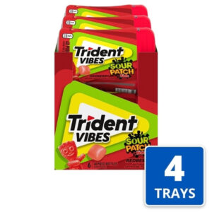 Trident Vibes Gum Red Berry Shrink Pack 40 Load, 40 Count, 6 Per Box, 4 Boxes Per Case