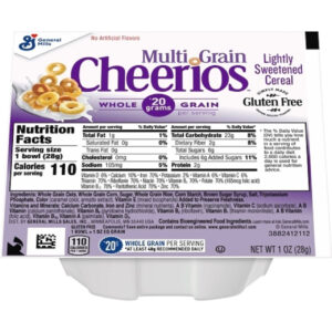 Cheerios Multigrain Bowl Pak Cereal, 1 Ounces, 96 Per Case