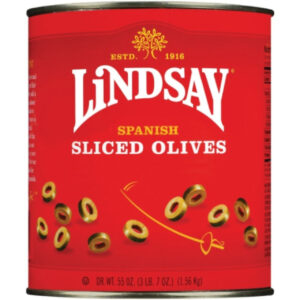 Lindsay Spanish Green Sliced Olives without Pimiento, 55 Ounce, 6 per Pack