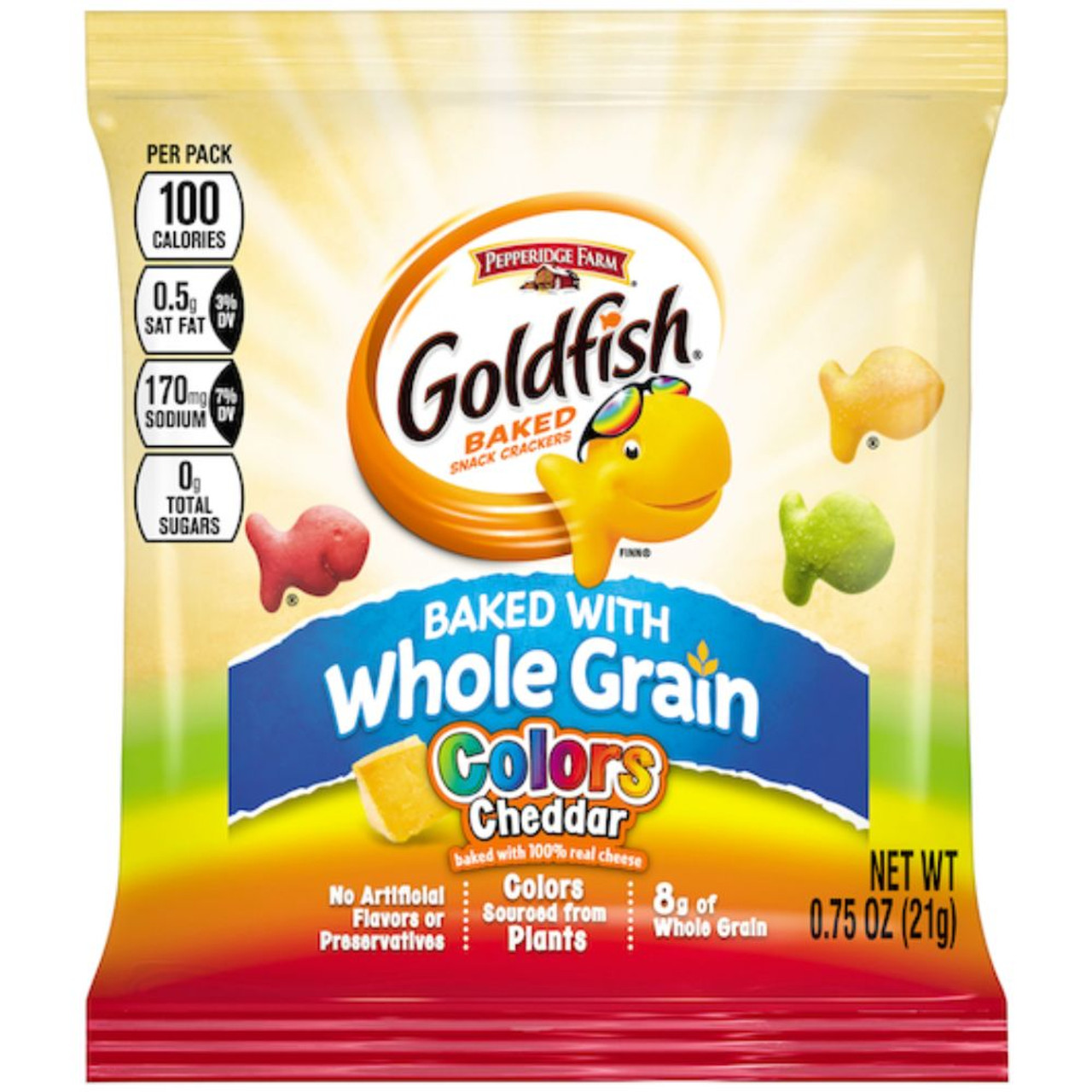 Pepperidge Farms Goldfish Cheddar Colors Crackers, 0.75 Ounce, 300 Per Case