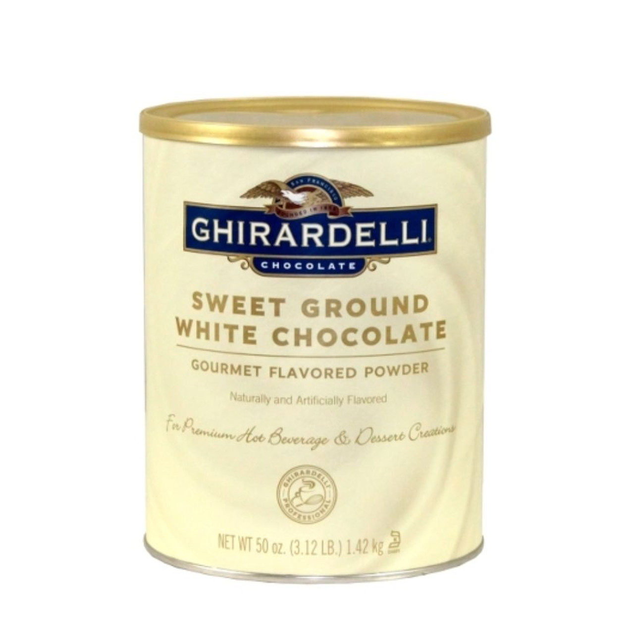 Ghirardelli Sweet Ground White Chocolate Flavor Powder, 3.12 Pounds, 6 Per Case