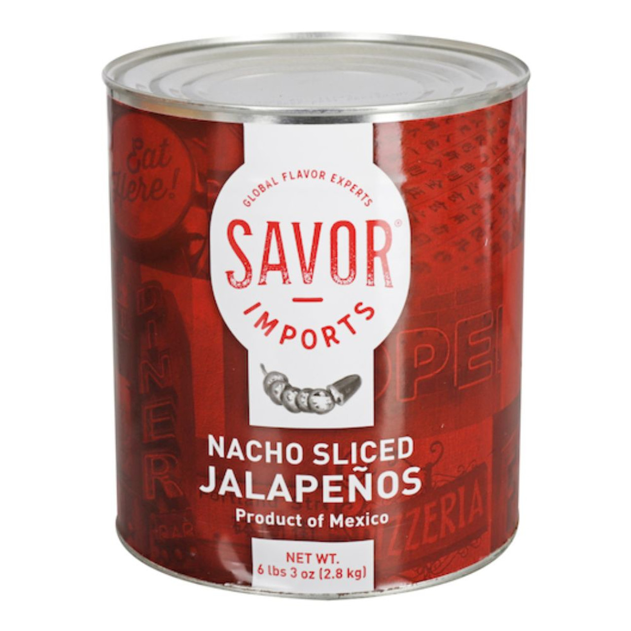 Savor Imports Nacho Sliced Green Jalapeno Peppers, 10 Each, 6 Per Case