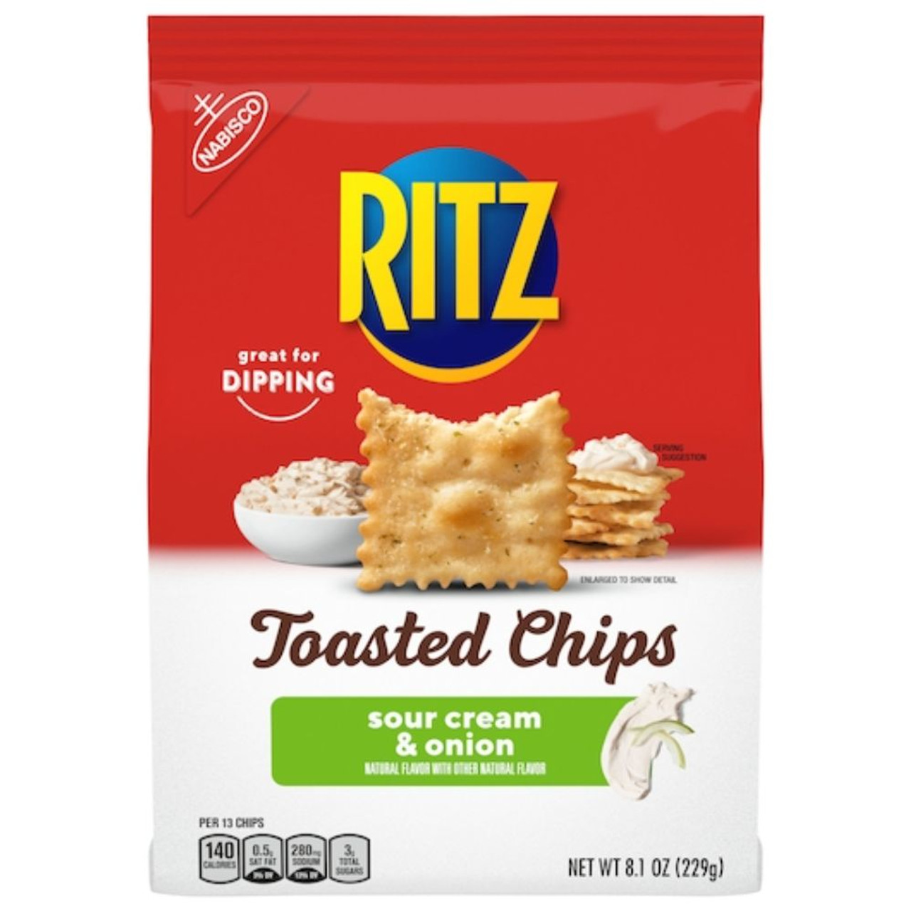 Ritz Nabisco Sour Cream And Onion Toasted Chips, 8.1 Ounces, 6 Per Case