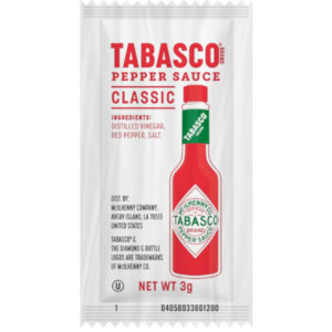Tabasco Classic Pepper Sauce, 3 Milliliter Portion Pack - 200 Per Case