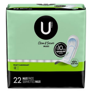 U By Kotex Premium Ultra Thin Regular Pads, 22 Count, 8 Per Case