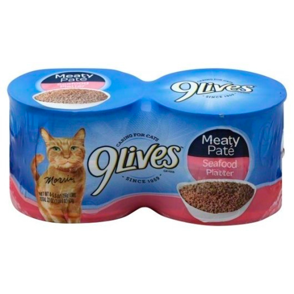 9 Lives Meaty Pate Seafood Platter Cat Food Singles, 5.5 Ounces, 24 Per Case