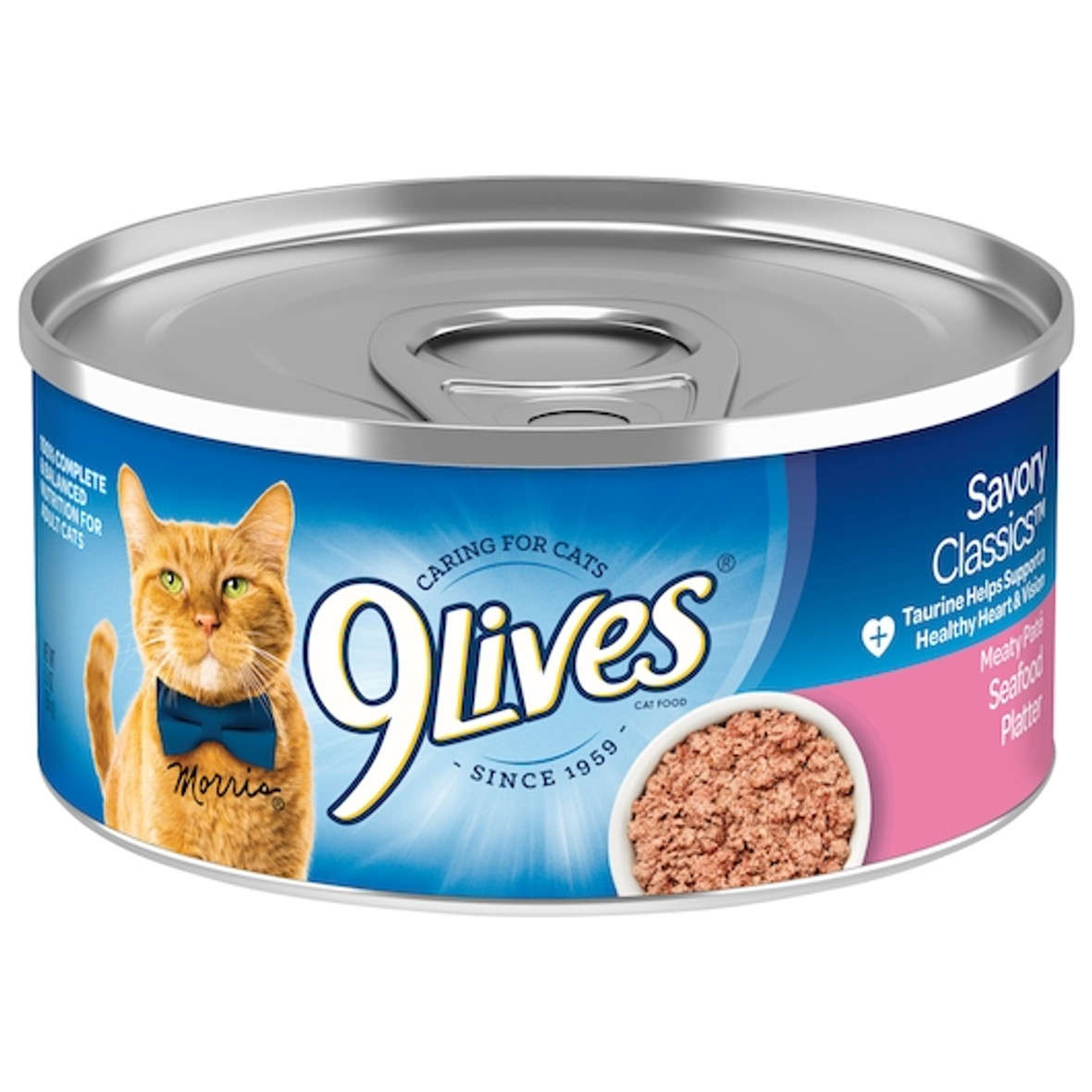 9 Lives Meaty Pate Seafood Platter Cat Food Singles, 22 Ounces, 6 Per Case