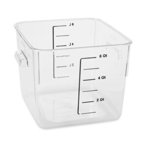 Cambro 6 Quart Round Translucent Measuring Storage Container, 12 Per Case