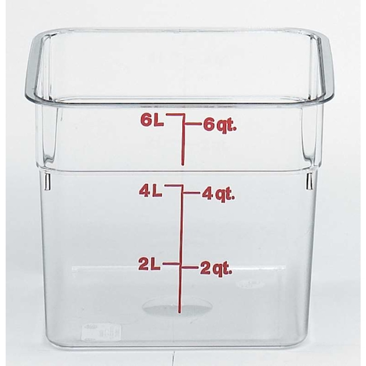 Cambro 12 Quart Clear Measuring Plastic Square Container, 6 Per Case