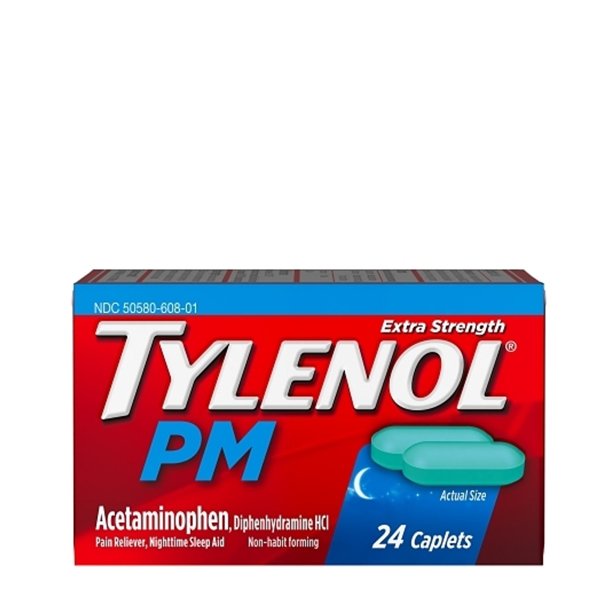 Tylenol Pm Extra Strength Caplets, 100 Count, 6 Per Pack, 8 Per Case