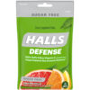 Halls Defense Citrus Cough Drops, 30 Count, 12 Per Pack, 4 Per Case