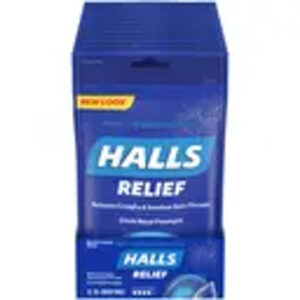 Halls Menthol Eucalyptus Cough Drops, 9 Count, 20 Per Pack, 24 Per Case