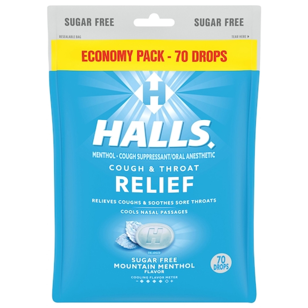 Halls Menthol Lyptus Cherry Cough Drops, 80 Count, 12 Per Case